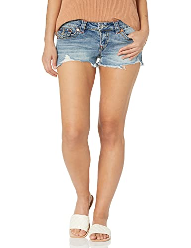 True Religion Women's Joey Cut Off Short Big T, Jessamine Destroyed #TOP6