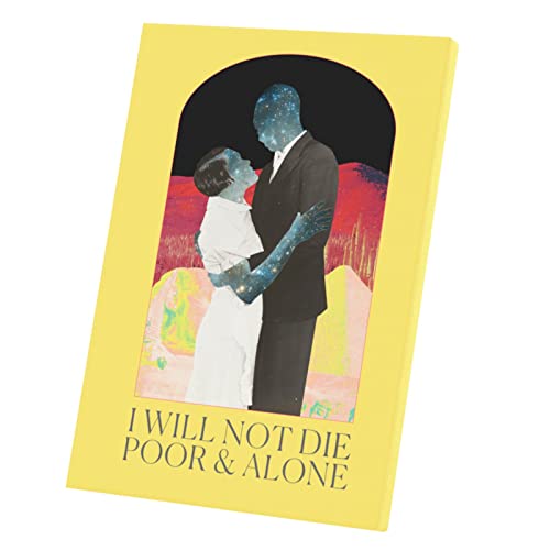 Poster Not Die Poor & Alone pour un salon rétro affiche collage jaune