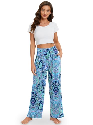 Image of Gracyoga Wide Leg Yoga Pants for Women Casual Loose Cozy Sweatpants High Waisted Lounge Pajama Flowy Pants With Pockets