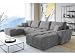 Produktbild ML Furniture Velvet Ecksofa in U-Form  Grau Sofa  Couch mit Stauraum und Kissen - Ausziehbares Schlafsofa  Sofa mit Schlaffunktion - Schlafsofa mit Bettkasten  Gästebett  365 x 189 cm