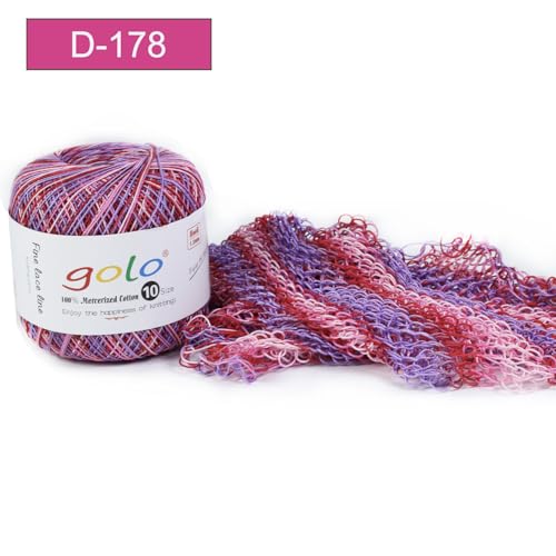 Image of golo Crochet Thread Size 10 Crochet Yarn for Hand Knitting Rainbow Yarn D178