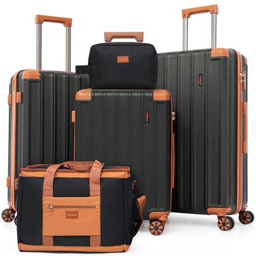 Cobens Luggage Sets 5 Piece Suitcase with WheelsABS Hard Case Luggage with Detachable Spinner WheelsCarry on Luggage Set with TSA Lock 20/24/28 Inch