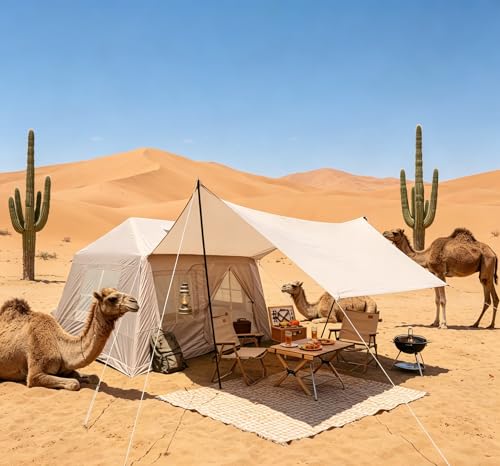 Carpa Inflable Para Camping De 4 Temporadas YZFfnte Beige