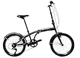 CLOOT Bicicleta Plegable Iconic Urbana Ligera Ciudad Cambio 6 Velocidades Cuadro Ligero Ruedas 20 Pulgadas Sillin Ergonomico Regulable Luces Guardabarros Hombre Mujer Uso Diario Talla 1.60-1.83m