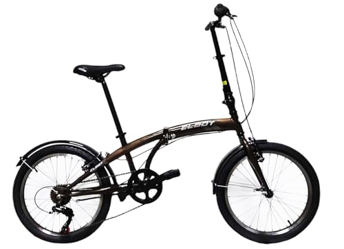 CLOOT Bicicleta Plegable Iconic Urbana Ligera Ciudad Cambio 6 Velocidades Cuadro Ligero Ruedas 20 Pulgadas Sillin Ergonomico Regulable Luces Guardabarros Hombre Mujer Uso Diario Talla 1.60-1.83m