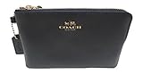 Coach Crossgrain Leather Corner Zip Wristlet Midnight