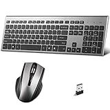 Wireless Keyboard and Mouse Combo,2.4GHz Dropout-Free Connection,Full Size Slim Thin Wireless...