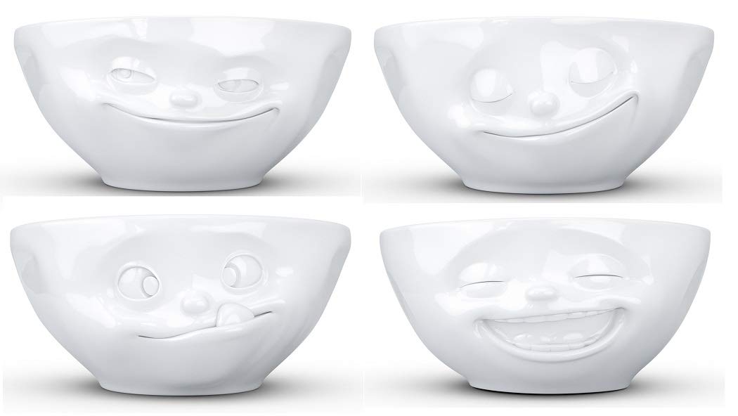 TV TASSEN 4er Set Schale Müslischale 350 ml Porzellan - Fiftyeight Products