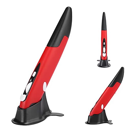 lyrlody Ergonomisches Design, 2.4G, 4 Tasten, Kabellose USB Light Pen Mouse, Stiftmaus USB Computer Stylus Kabellose Maus für PC Intelligent TV, Plug and Play (PR-03)