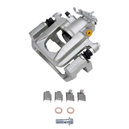 Image of Detroit Axle - Rear 2pc Brake Calipers for 2008-2012 Dodge Grand Caravan Chrysler Town & Country 2012 Ram C /V 2009-2012 Volkswagen Routan Routan, Disc Brake Calipers with Bracket Replacement