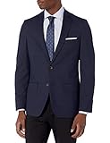 Haggar Men's Stretch Windowpane Slim Fit 2-Button Side Suit Separate Coat, Indigo, 44 x R