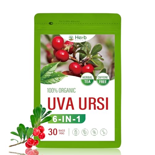 HerbOLITHIC Uva Ursi Bearberry Natural Diuretic Tea, Urinary Health & Kidney Cleanse Detox 6-in-1...