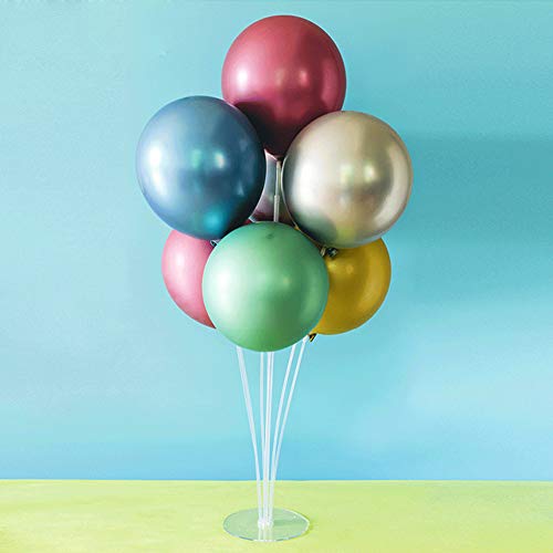 Balloon Stand Kit, 4 Set Clear Balloon Column Stand Kits with 7 Sticks 7 Cups 1 Base Table Desktop Holder and 1 Pump, DIY Balloon Holder for Birthday ,Wedding ,Party, Christmas Decorations