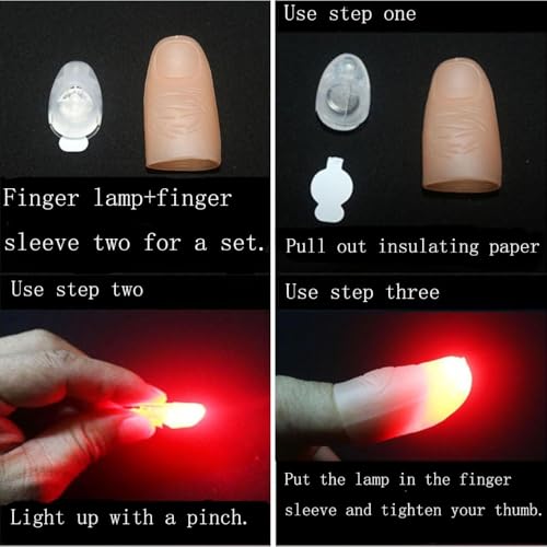 Image of MilesMagic Set of 2 Magic Light Up Thumb Tip | Lights from Everywhere | Easy to Do Flash Lights from Anywhere Close Up Routines Finger Illusion Magic Trick (Blue)