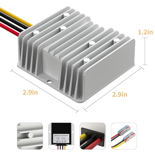 HOMELYLIFE DC 72V 60V 48V Step Down to 12V 10A 120W Voltage Regulator Buck Converter Reducer Power Converter Waterproof Module Transformer for Golf Cart