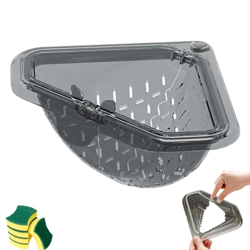 Magnetic Triangle Sink Strainer 2026 Upgrade New Magnetic Corner Sink Strainer Food Catcher for Kitchen Sinks Auto Press Triangle Sink Basket (1 Pcs)