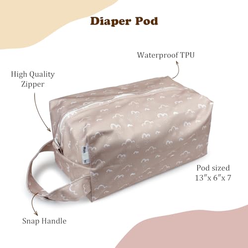 Image of Mama Koala Waterproof Diaper Pods for Baby Items, Cloth Diapers, Swimsuits, Travel, Gym Clothes, Beach, Pump Parts, Toiletries, 2 Pack(DP-Sunset)