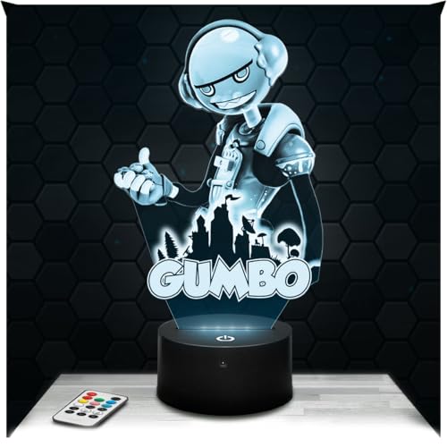 Lampephoto.fr - Lámpara 3D Gumbo F. Decoración Habitación niño Gaming Gamer Videojuegos Idea Regalo Idea Regalo Decoración Luz Tenue Luz Nocturna Deco Idea Regalo Adolescente Original, Merchandising