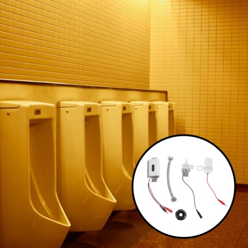 Sensor de descarga de urinario Operitacx sin tocar de plástico y acero inoxidable para baño 6