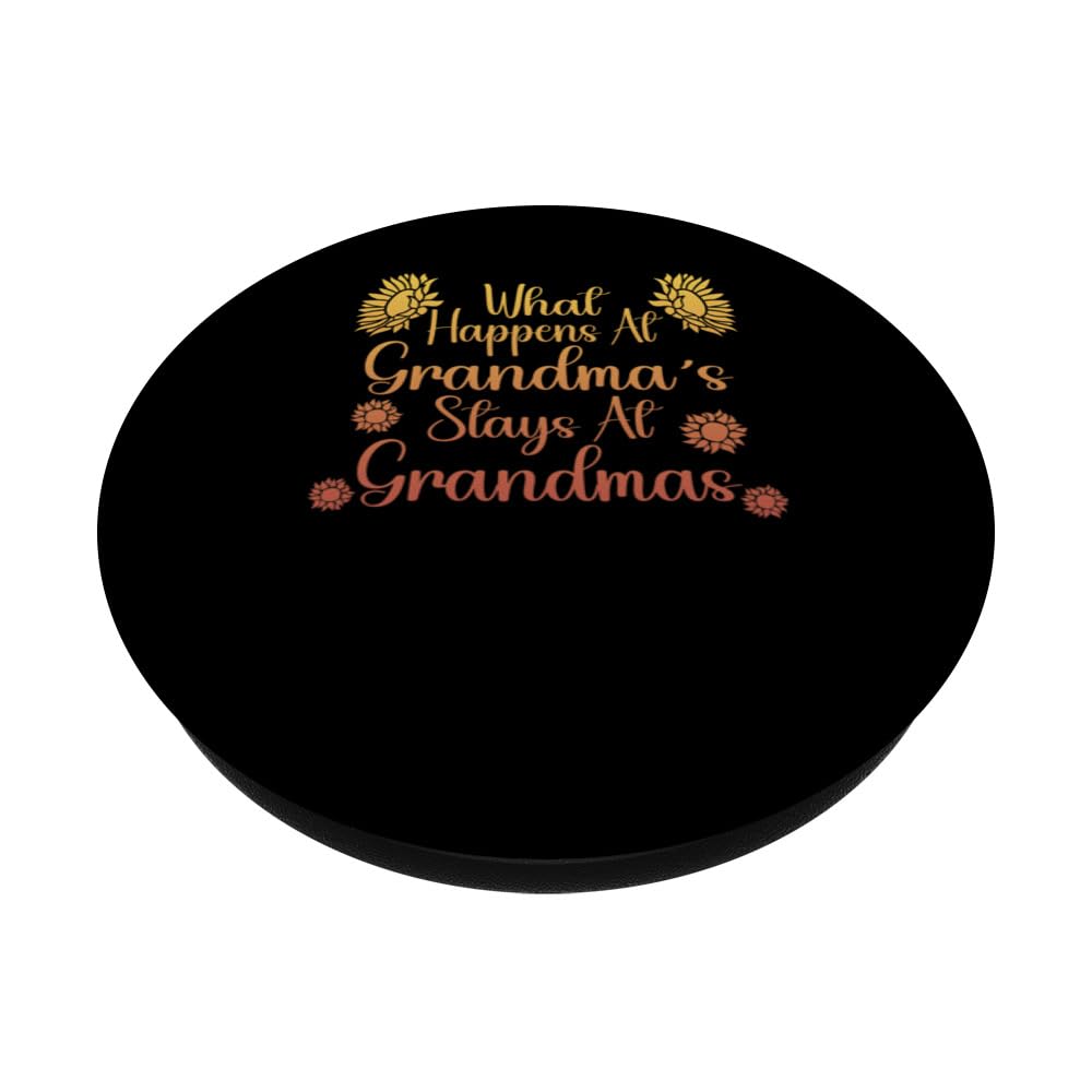 What Happens At Grandma's Stays At Grandma's PopSockets Swappable PopGrip, Black - Image 2