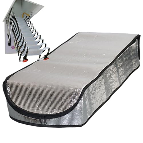 Cubierta aislante para escaleras de ático, escaleras gruesas de ático, cubierta de aislamiento de puerta de ático, reduce la pérdida de calor y corrientes de aire, fácil instalación con aislamiento de