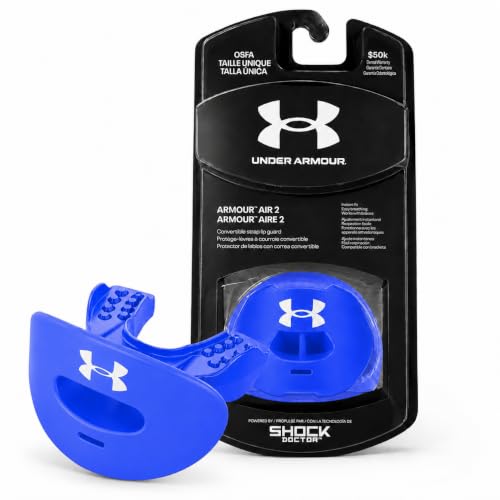 Image of Under Armour Football Lip Guard - Mouthpiece with Strap, Full Mouth Protection for Braces