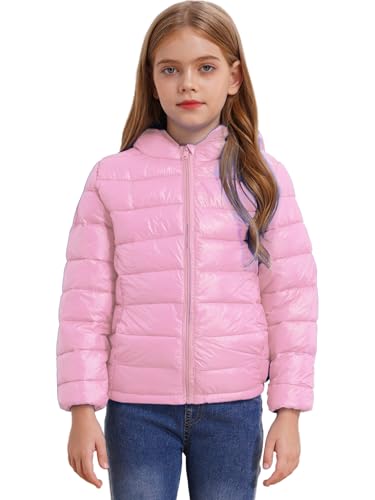 Boys Girls Winter Coat Lightweight Packable Down Puffer Jacket Long Sleeve Hoodie Puffer Windbreaker Outwear