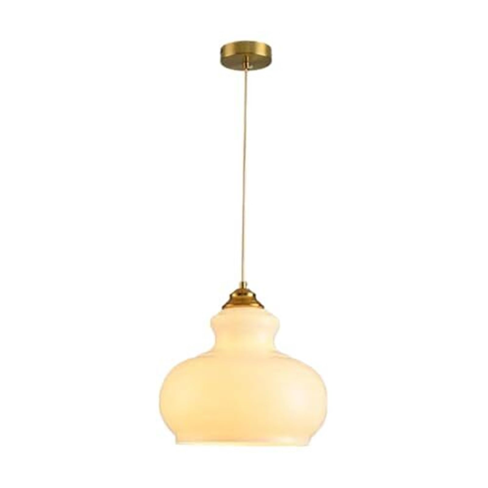 KBUUKYYXouy Mid Century Modern Milk Glass Globe Pendant Lamp Chandelier Hanging Lighting Ceiling Fixture Vintage Gold for Kitchen Island Bedroom Dining Room Hallway(White)