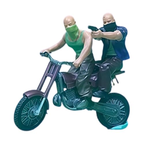 Figurine motard en résine bordeaux pour compléter vos projets de maquette de route