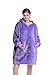 Produktbild YEPLINS Pullover Sweatshirt Mit Kapuze Robe Decke Hoodie Decke Sweatshirt Flanell Hoodies (DE/NL/SE/PL, Alphanumerisch, Einheitsgröße, Regular, Regular, Lila)