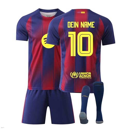 Generisch Personalised Yamal #10 Trikot Kinder,Barca Fußball Trikot Set mit Eigenem Namen & Nummer, Geschenk für Fußballfans,Authentisch Design,Atmungsaktiver Stoff