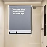 Personalised Size Roller Shades Blind, Custom Size Home Window Roller Blind Thermal Window Curtain Easy Fit Blackout Roller Blind