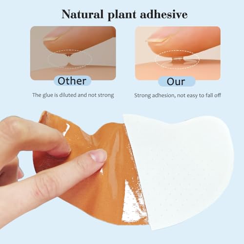 POMAMZ 3 Paar Klebe BH Push Up & Nipple Covers – Unsichtbare Brustheber-Pflaster für Große Körbchengrößen,Wiederverwendbare BH TräGerloser für Rückenfreie Kleider,Beige,A/B
