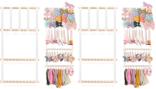 Image of POVETIRE Headband Holder Hair Bows Organizer for Girls, Baby Headbands Hair Accessories Organizer Storage Wall Hanging Decor for Toddler Girls Room (Pack of 2)