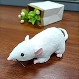 Lhcn021 13' Soft Small Grey Rat Mouse Plush Toy Lifelike Mice Stuffed Animals Toys Dolls Gifts for Kids Pets (White)
