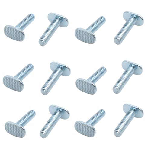 Image of yukata 12 Pack 1 /4-20 T Track Bolts 1 Inch Long for Woodworking Jigs | Zinc-Plated Carbon Steel; Smooth T Heads; Clean Threads; Fits Compatible Track Systems;for Fixtures, and Aluminum Rails