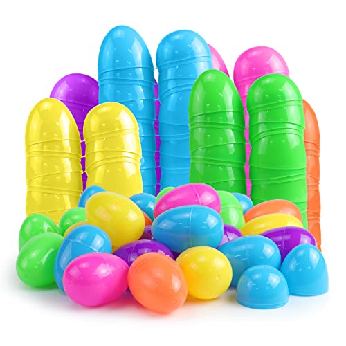 GoosWexmzl Easter Eggs Colorful Bright Plastic Easter Eggs, Perfect for Easter Egg Hunt, Suprise Egg, Easter Hunt (96)