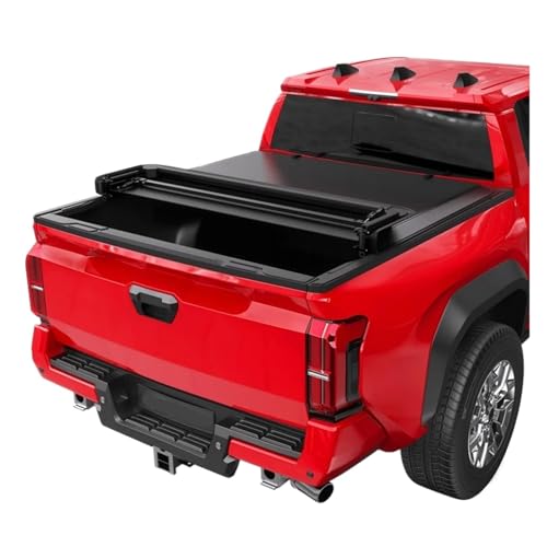 4-Fold 5.5FT Soft Truck Bed Tonneau Cover W/Bulbs for 2014-2025 Compatible for Toyota Tundra