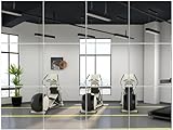 VSARHouse Home Gym Mirrors for Gym, 12Pcs 25CM×30CM Wall Mirror Tiles, 10"×12" Glass Wall Mounted Mirrors for Wall Decor, Bedroom, Bathroom