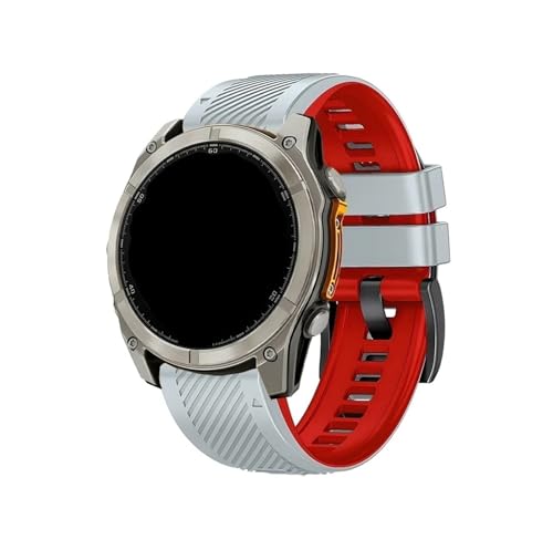 22mm 26mm QuickFit�V���J�Q���^���x���g�ɓK������Garmin Fenix 8E/Fenix 8 47mm 51mm/Enduro 3(Gray Red 1,QuickFit 26mm)