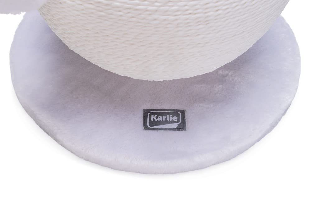 Karlie Boule à gratter pour Chat - Bolly - 30,5 x 30,5 x 28 cm - Blanc