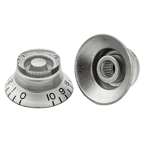 Musiclily Pro Gaucher Métrique 18 Splines Cloche Bouton de Potentiomètre Top Hat Knobs pour Epiphone Les Paul SG Guitare électrique, Argent(Lot de 4) - Les Beatles, Paul McCartney, John Lennon, RIngo Starr, George Harrison Musiclily Pro Gaucher Métrique 18 Splines Cloche Bouton de Potentiomètre Top Hat Knobs pour Epiphone Les Paul SG Guitare électrique, Argent(Lot de 4) – Image 6