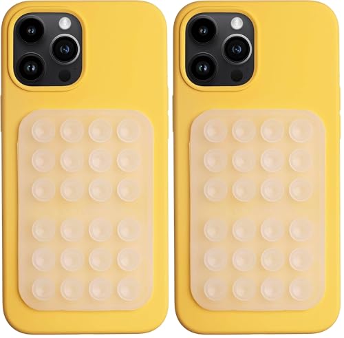 Image of OCTOBUDDY MAX Silicone Suction Phone Case Adhesive Mount - Hands-Free, Strong Grip Holder for Selfies and Videos - Durable, Easy to Use - iPhone and Android Compatible - 2.6″ x 3.9″, Transparent