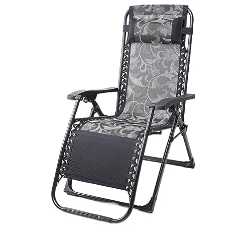 JYARZ Tumbona Sillas Plegables Asiento Plegable antigravedad, sillón reclinable Flolding para Patio Trasero al Aire Libre, Playa, Piscina, césped Jardin Exterior(D)