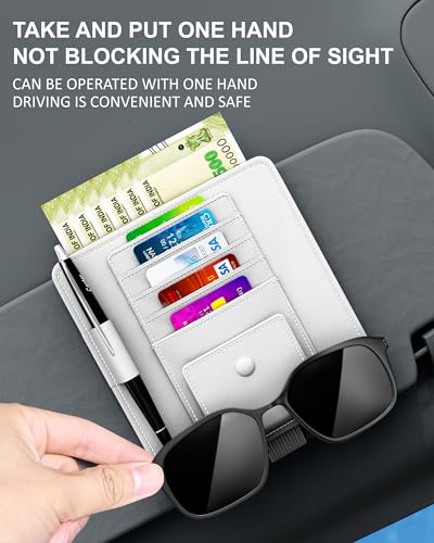 Image of FEDUS Premium Car Organiser and Storage Car Document Holder, Sunglasses Holder for Car, Car Sun Visor Organizer Car all New Accessories Multipocket Pouch Auto Interior Accessories for Truck, SUV, Van