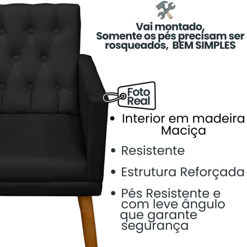 Poltrona MOBLAN Decortaiva para sala de Estar Moderna em Destaque Estofada Poltronas para Sala de Le