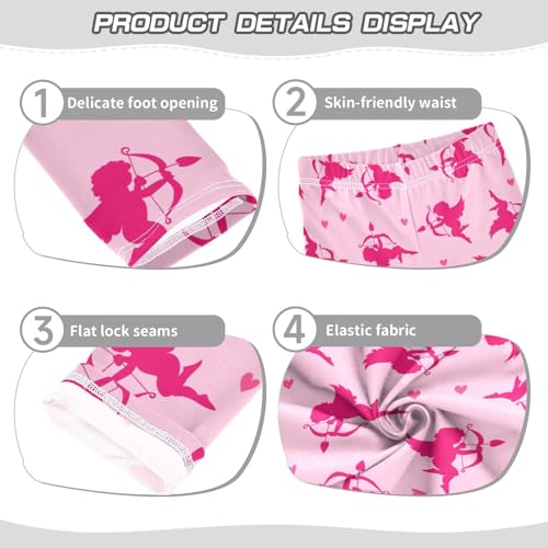 Angels and Hearts Girls Leggings,Workout Leggings for Girls Toddler Athletic Leggings Size for 3-10T3