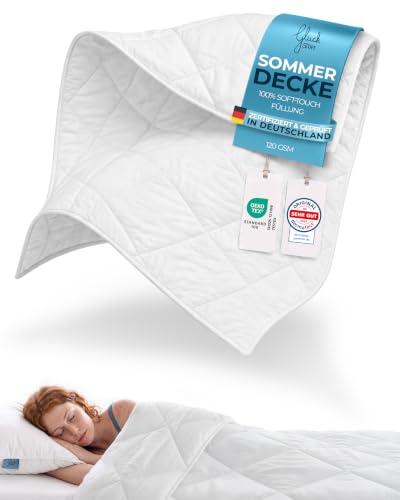 Glückstoff® Sommerdecke 155x220 cm - Dünne & Kühlende Sommerbettdecke – Ansicht 1