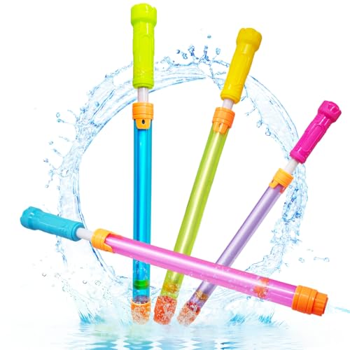 Elovien Water Guns for Kids 4 Pack Water Pistols 35 ft Range Water Shooters Soaker Blaster Beach Swimming Pool Fight Water Squirter Garden Summer Outdoor Water Toys