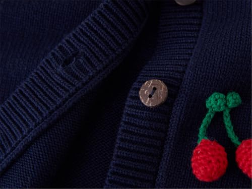 Kids Girls Boys Cardigan Cherry Strawberry Embroidery Sweater Button Knit Cardigan Sweaters Jacket Tops3
